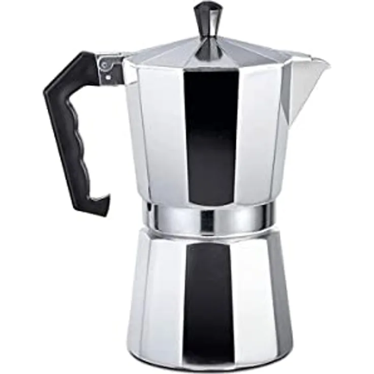 EDM Gourmet Kitchen 6-Tassen-Kaffeemaschine, Aluminium, geeignet für Gas- und Cerankochfelder
