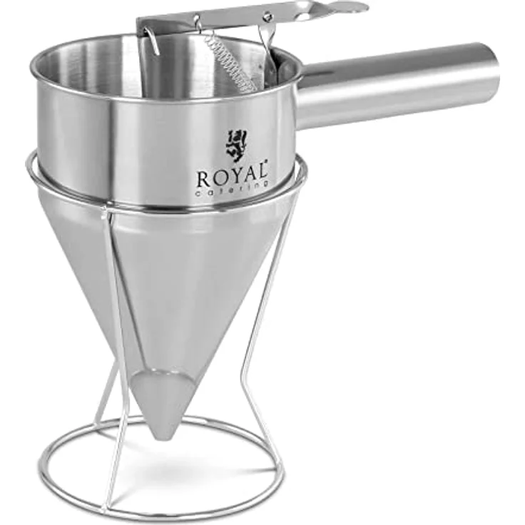 Royal Catering RCSD-12 Likörtrichter 1,2 l Edelstahl Dosieröffnung: 8 mm Gebäckfüller Pralinenfüller, Silber – Bild 1