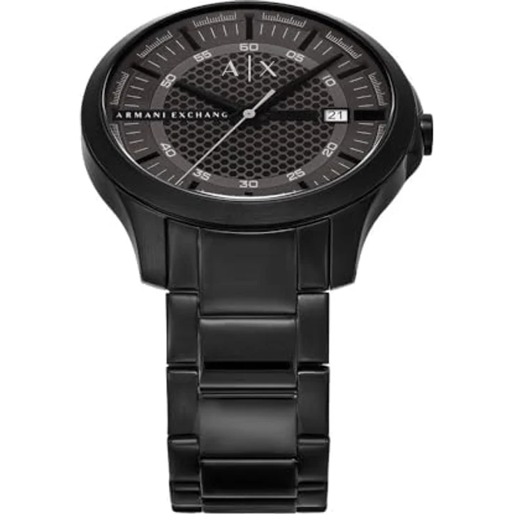 ARMANI EXCHANGE Quarzuhr AX2464, Herrenuhr mit grauem Zifferblatt, schwarzem Edelstahlarmband, 46 mm, analog, Datum – Bild 5