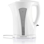 GOURMETmaxx Wasserkocher 1,7 l | Schlichtes Design, kabellose Flexibilität & automatische Abschaltung | Wasserstandsanzeige | Leicht zu reinigender Kalkfilter | Perfekt für Tee [Weiß-Grau]