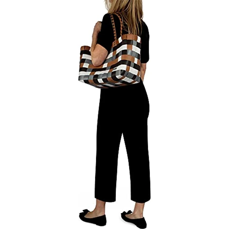 normani Einkaufstasche geflochten mit Henkeln, 20 Liter Volumen, extra robust aus 70% recyceltem Material, Farbe Classic/Earth – Bild 4
