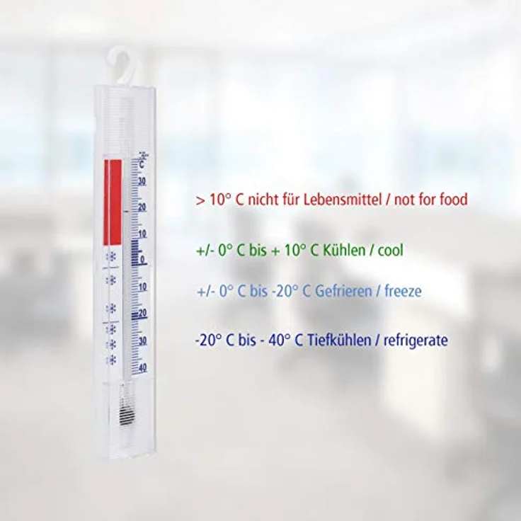 Lantelme 2 Stück Kühlschrankthermometer Set mit Haken auch für Kühlgeräte wie Gefrierschrank und Kühltruhe Analog Kühlschrank Thermometer 3292 – Bild 4