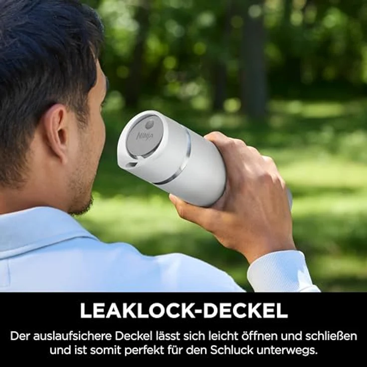Ninja 400 ml Sip Perfect Thermosflasche für Heißgetränke, BPA-frei, spülmaschinenfest, auslaufsicher, Weiß, DW1603EUUKWH – Bild 5