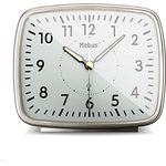 Mebus Analoger Funkwecker im Retro-Design mit abgerundeten Ecken/Material: Kunststoff/Farbe: Silber/Modell: 25362, L 5 cm x B 12 cm x H 10 cm