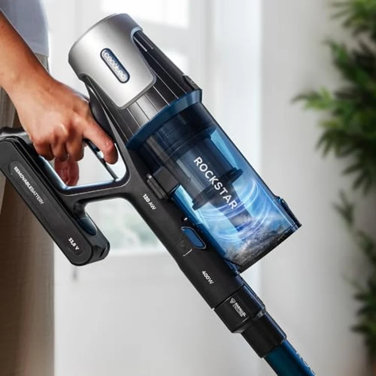 Cecotec Conga Rockstar RS50, Kabelloser Stabstaubsauger mit 400 W, 60 Minuten Akkulaufzeit, schwarz-blau, 0,5 l Staubbeutel – Bild 14