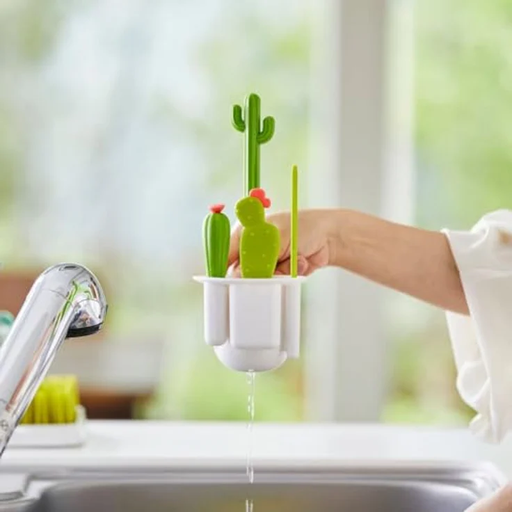 CACTI Flaschenbürsten Set (4 Stück), Ideal für schwer zu reinigende Utensilien wie Flaschen, Schnabeltassen oder Sauger – Bild 6