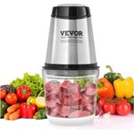 VEVOR Fleischwolf Elektrische Küchenmaschine 400 W, Multifunktional, Glasbehälter, BPA-frei