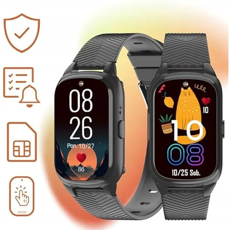 FOREVER Smartwatch ST-100 für Damen Herren, GPS-Smartwatch für Senioren mit SOS, 1,47 ” großer Touch-Farbbildschirm, Pulsmesser Schrittzähler mit Sturzerkennung - Schwarz – Bild 2
