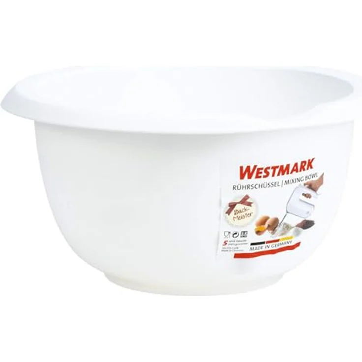 Westmark Rühr--Backschüssel mit Ausgießer, Kunststoff, Füllvolumen: 2,5 Liter, Weiß, 3152227W – Bild 5