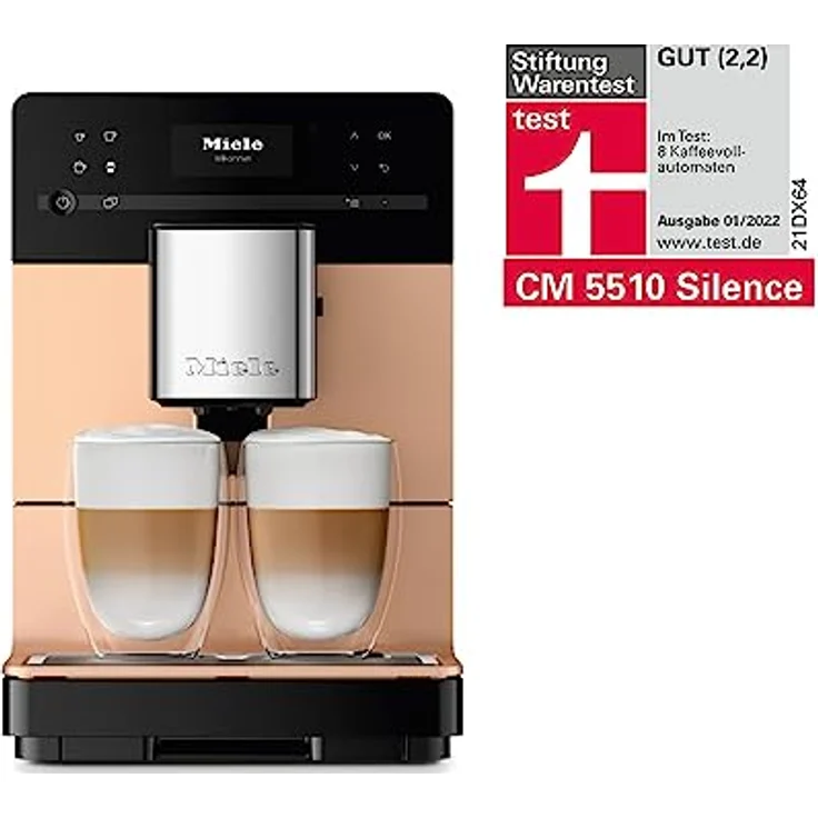 Miele CM 5510 Silence Kaffeevollautomat OneTouch for Two, autom. Spülprogramme, einfache Reinigung, entnehmbare Brüheinheit, Genießerprofile, Heißwasserauslauf, rosegold – Bild 2