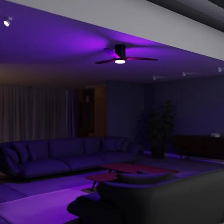 Hombli Deckenventilator mit Licht, sechs Geschwindigkeiten, RGB-LED-Beleuchtung, Schwarz – Bild 9