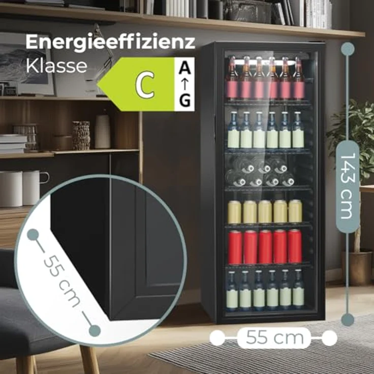 BOMANN Getränkekühlschrank KSG 7292, 143 cm, 236 Liter Nutzinhalt, MultiAirflow-System, Energieklasse C, beleuchtet, rechts anschlagbar – Bild 5