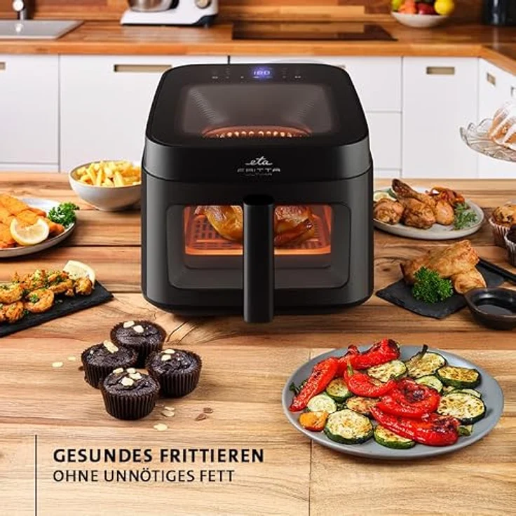 eta Fritteuse Fritta Ultima, 1700 W Heißluftfritteuse mit 12 Programmen, schwarz, 6,5 l Fassungsvermögen und LED-Display – Bild 4