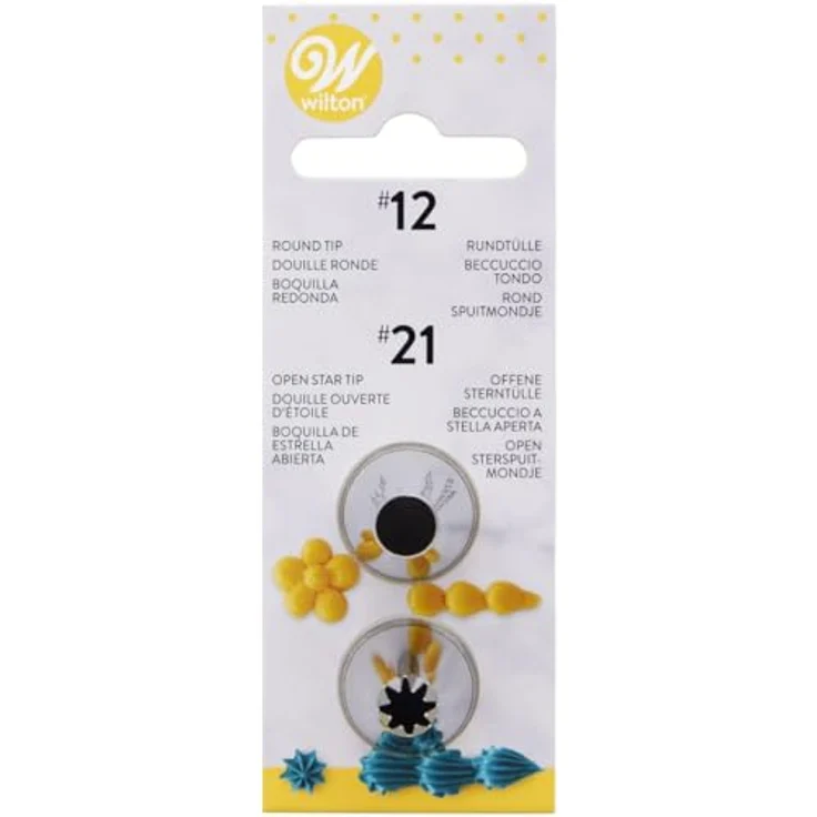 Wilton Set runde Spritztülle # 12 und offene Stern-Spritztülle # 21 – Bild 2