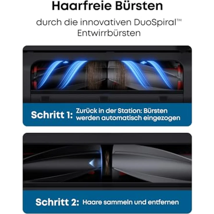 eufy Omni E25 HydroJet Saugroboter, 20.000Pa Turbo-Saugkraft, Wischfunktion, DuroSpiral Entwirrbürsten, CornerRover Arm, All-in-One-Station, für Tiere & Kinder – Bild 4