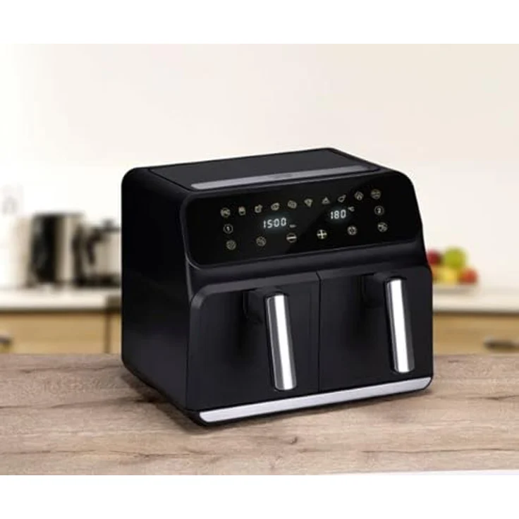 alpina Doppel-Luftfritteuse - 8 L - LED-Anzeige - 230V - 1700W - Schwarz – Bild 5