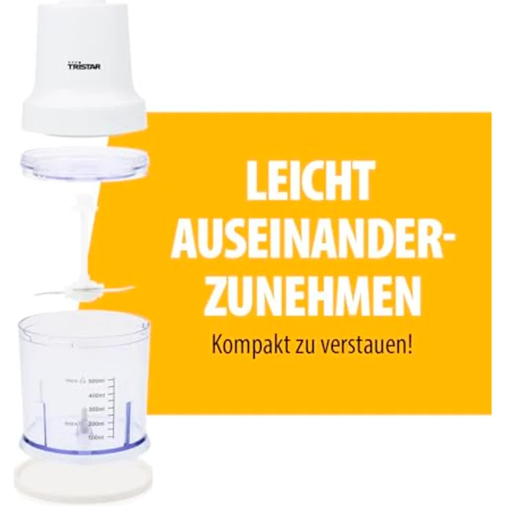 Tristar BL-4023, 0,5 l Standmixer mit 400 W Motor, Edelstahlklingen und Ein-Tasten-Bedienung, weiß – Bild 6