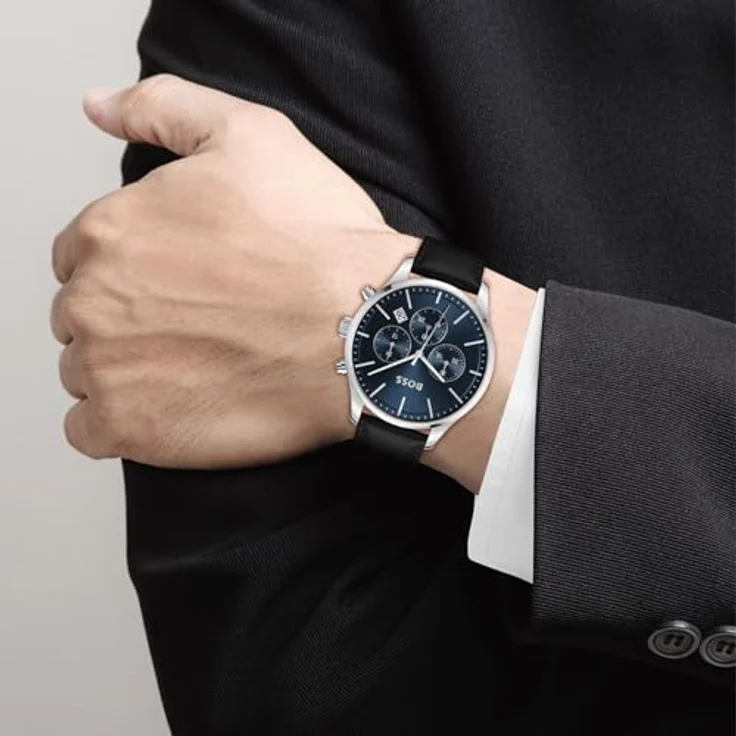 BOSS Chronograph AVERY, Quarzuhr, Herrenuhr, Armbanduhr, Stoppfunktion, Datum, blau – Bild 4
