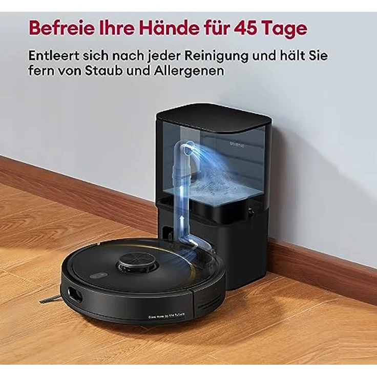 Ultenic T10 Elite Saugroboter mit Absaugstation Wischfunktion, Starke Saugkraft Staubsauger Roboter 2600 Pa, LiDAR Roboterstaubsauger Etagenkartierung, 160 Min lange Laufzeit, APP/Sprach/Fernbedienung – Bild 2