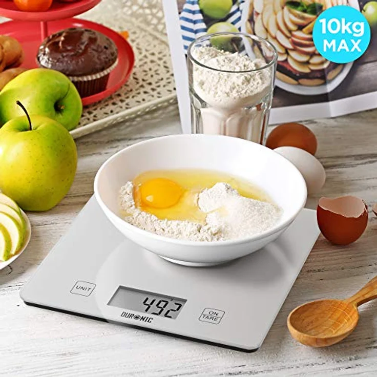 Duronic KS1080 Küchenwaage, 5 kg digitale Feinwaage mit 1 g Genauigkeit, silber, mit Tara-Funktion und LCD Display – Bild 3