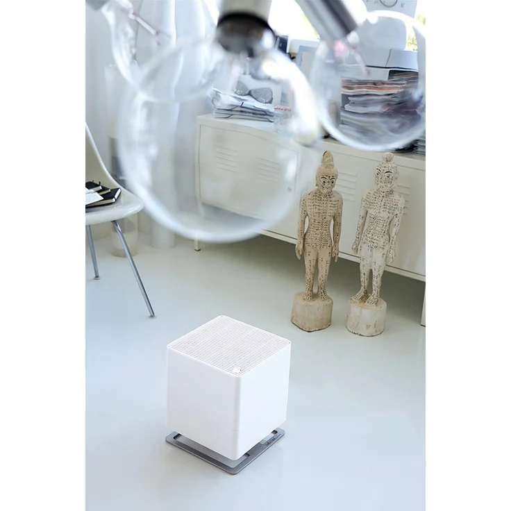 Stadler Form Oskar Luftbefeuchter, bis 50 m², Verdunster mit Abschalt-Automatik, dimmbare LEDs, für Duftöle geeignet, 24,6 x 29 x 24,6 cm, weiß – Bild 8