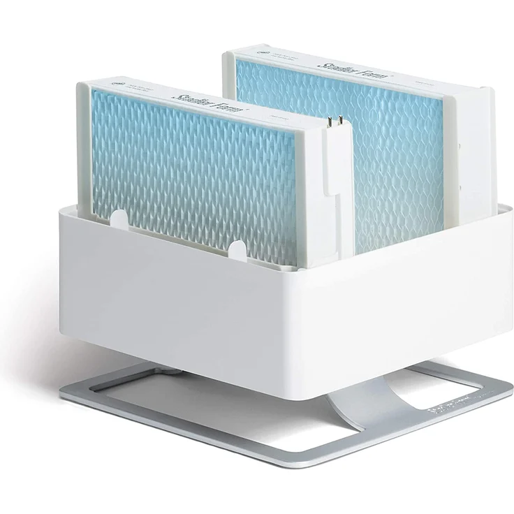 Stadler Form Oskar Luftbefeuchter, bis 50 m², Verdunster mit Abschalt-Automatik, dimmbare LEDs, für Duftöle geeignet, 24,6 x 29 x 24,6 cm, weiß – Bild 6