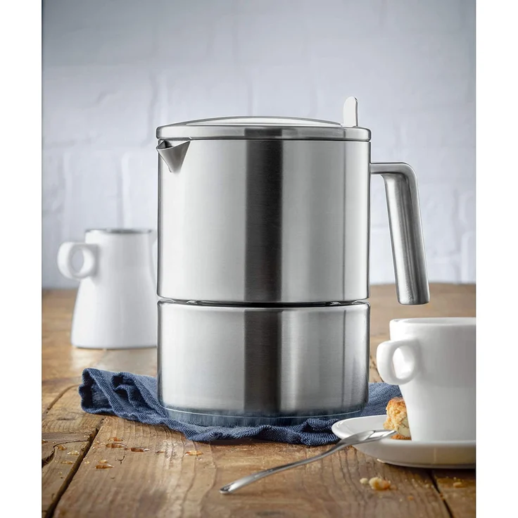 WMF Kult Espressokocher 300ml, Espressomaschine für 6 Tassen, Cromargan Edelstahl mattiert, Induktion, spülmaschinengeeignet – Bild 2