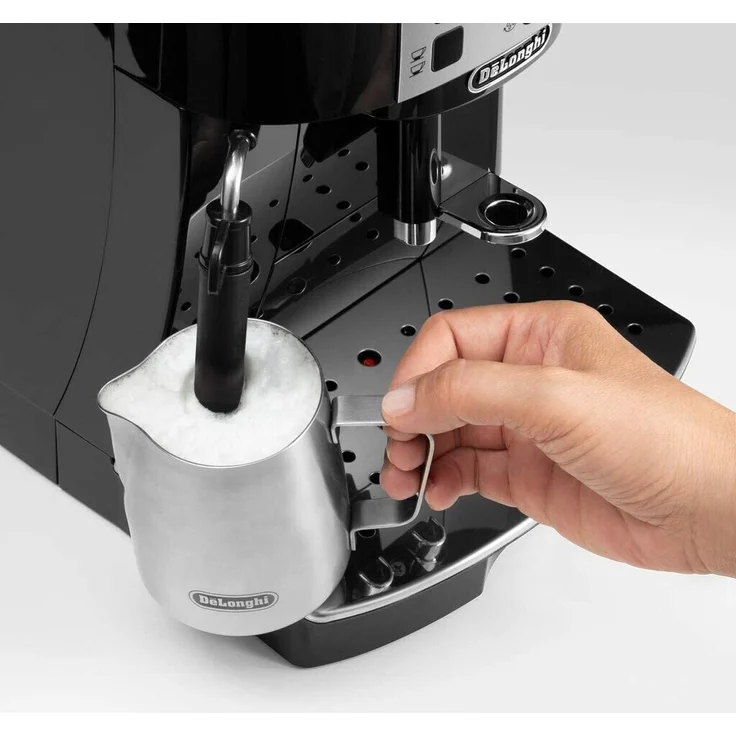De'Longhi Magnifica S ECAM 22.110.B Kaffeevollautomat mit Milchaufschäumdüse für Cappuccino und integriertem Mahlwerk, mit Espresso Direktwahltasten und Drehregler, 2-Tassen-Funktion, 1,8 Liter Wassertank, schwarz-silber – Bild 6