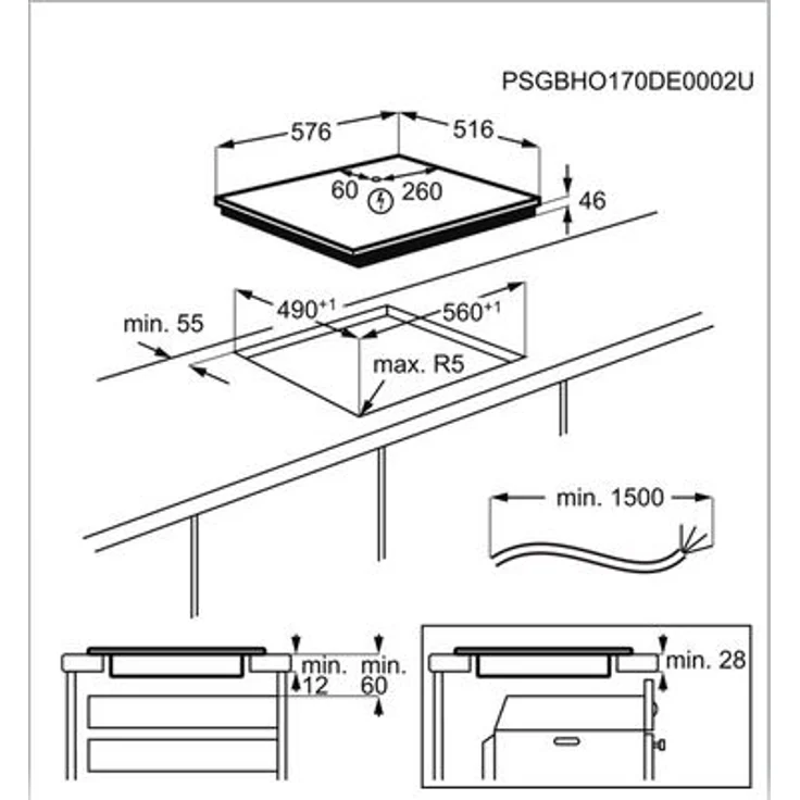 AEG IKB64431XB, Induktionskochfeld, Einbau, Betriebsart elektrisch, 4 Kochstellen, Touch Control – Bild 5