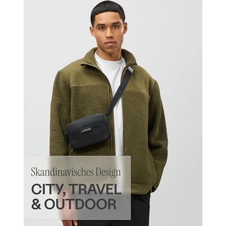 Kapten & Son Bergen Crossbody Bag, Umhängetasche in All Black, 1,3 l Volumen, wasserabweisend – Bild 6