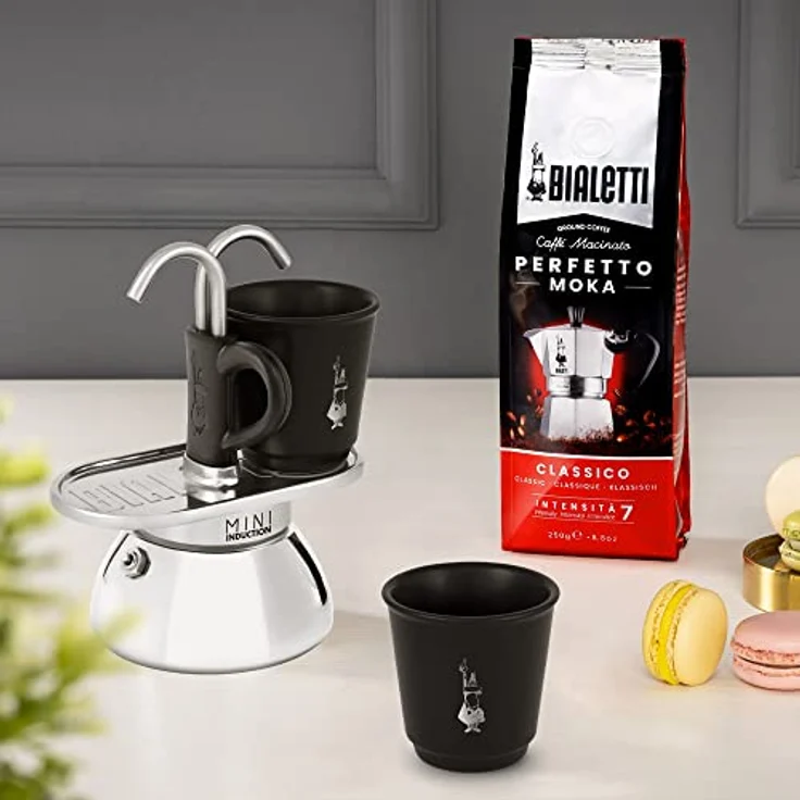 Bialetti Mini Express Induction, Induktionskaffeemaschine, 2 Tassen (100 ml), für alle Herdarten geeignet, Schwarz – Bild 2