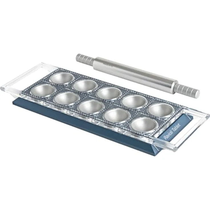 MARCATO Ravioli Tablet, blaue Ravioli-Form aus eloxiertem Aluminium, 20 x 10 x 2 cm, einfache Vorbereitung, elegantes Design