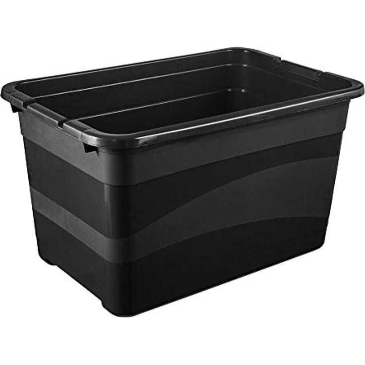 keeeper Transportbehälter mit Deckel und Schiebeverschluss, Extra Stabil, 59,5 x 39,5 x 34 cm, 52 l, Eckhart, Graphit Grau – Bild 3