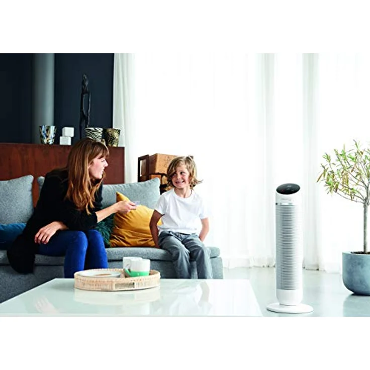Rowenta HQ8120 Silent Comfort 3in1 Turmventilator | Heizlüfter- und Ventilatorfunktion | filtert die Luft | Eco-Heizmodus | Smart-Modus | Fernbedienung | Timer | Auto-Off | Weiß, Heizlüfter – Bild 4