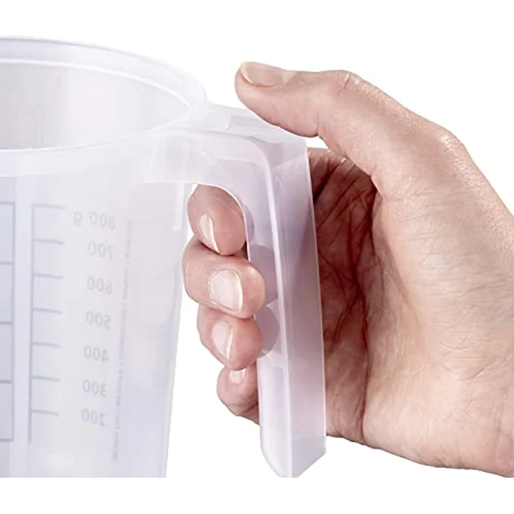 APS Rührbecher mit Deckel - Messbecher mit Maßskalen für Flüssigkeiten (l/ml), Zucker (g) und Mehl (g) / Volumen 1 Liter/Ø 12,5 cm/Höhe 16 cm/spülmaschinengeeignet – Bild 3