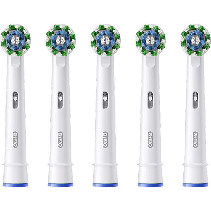 ORAL-B Pro CrossAction 4+1 Aufsteckbürsten, mit 2200 angewinkelten Borsten für optimale Plaqueentfernung und Indikator-Borsten