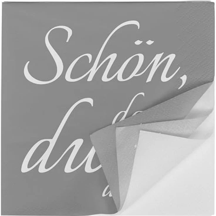 HEKU 100 Servietten, 3-lagig, 33x33cm, Design "Schön dass du da bist", saugstark, ideal für besondere Anlässe – Bild 5