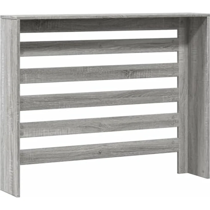 vidaXL Heizkörperverkleidung Grau Sonoma, 104x20x82 cm, Holzwerkstoff mit modernem Latten-Design und pflegeleichter Oberfläche – Bild 7