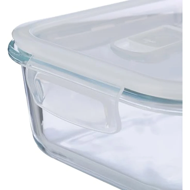 Frischhaltedosen Set von 3, 1040 ml, luftdicht, aus Glas mit PP-Kunststoffdeckeln, transparent – Bild 8