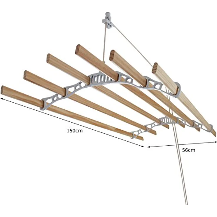Deckentrockner aus Holz, Weiß, 1,5 m – Bild 10