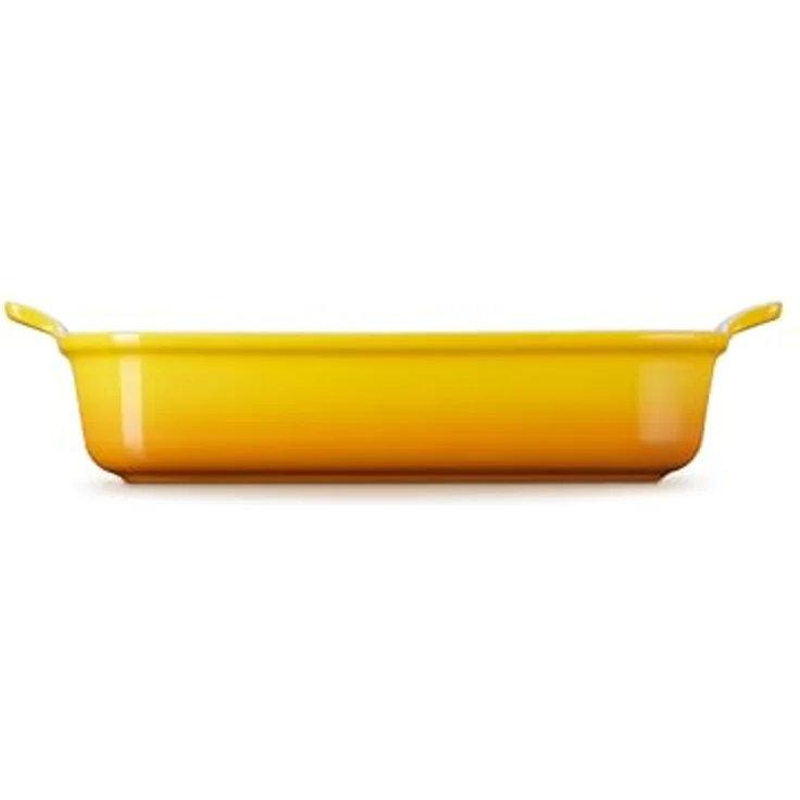 Le Creuset Rechteckige Auflaufform Tradition, 32 cm aus Steinzeug, 2.31 kg, robust und langlebig, Farbe Nectar – Bild 2