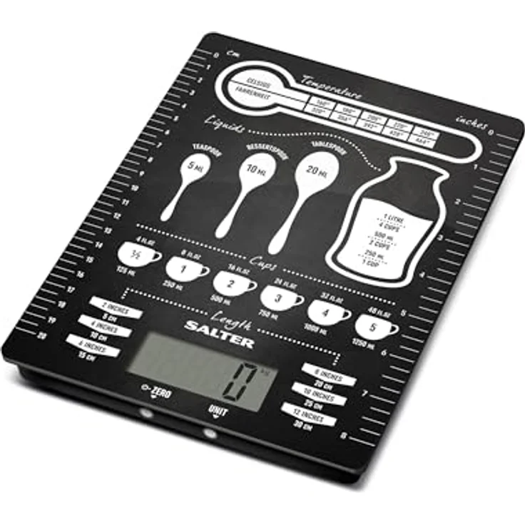 SALTER digitale Waage für die Küche, einzigartiges Design, elektronische Waage zum Wiegen von Lebensmitteln, einfach zu reinigen, ideales Geschenk zum kochen & backen, grafik – Bild 8
