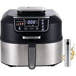MasterPRO Smokeless Grill | Elektrogrill mit 1760W Leistung und Ölspray Set | 5 Funktionen | Heißluftfritteuse | Fritteuse, Backofen und Dörrgerät