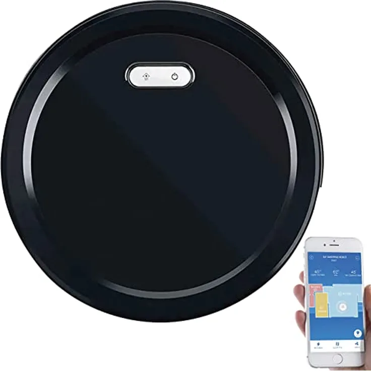 Sichler Haushaltsgeräte Staubsaugroboter PCR-3100, WLAN-Staubsauger-Roboter mit Trocken-Wischfunktion, HEPA, 2.500 mAh, App (Staubsauger beutellos Akku, Handstaubsauger)