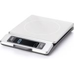 OXO Good Grips 11-Pfund Lebensmittelwaage, Ausziehbare Edelstahl-Küchenwaage mit Gewichtsanzeige, Silber