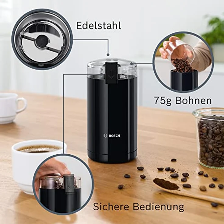 Bosch Hausgeräte TSM6A013B Kaffeemühle, Schwarz – Bild 2