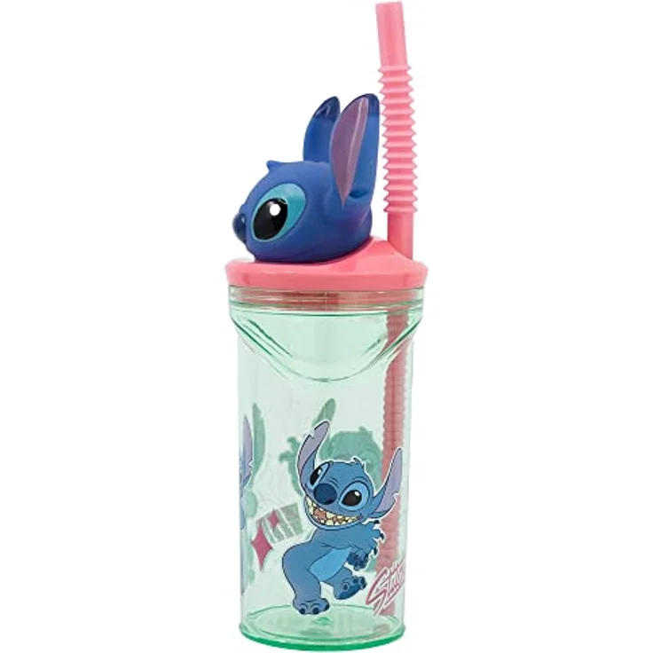 Lilo & Stitch 3D Trinkbecher mit integriertem Strohhalm, 360 ml, farbenfrohes Disney-Design – Bild 4
