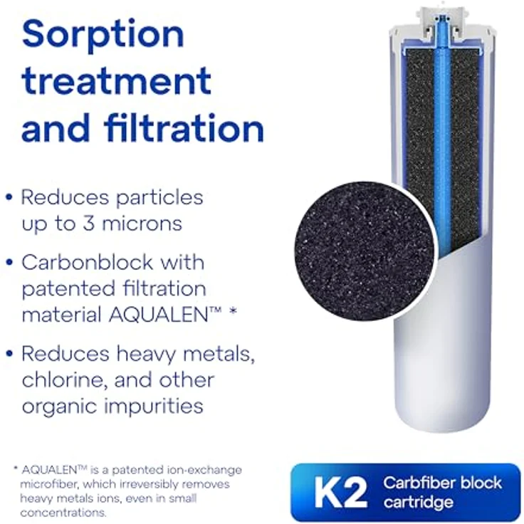 Aquaphor AQUAPHOR Crystal TRIO Aktivkohle Wasserfilter mit 1 Wege Wasserhahn - Mikrofiltration bis 0,8 Mikrometer, Kohleblock mit Keimsperre – Bild 9