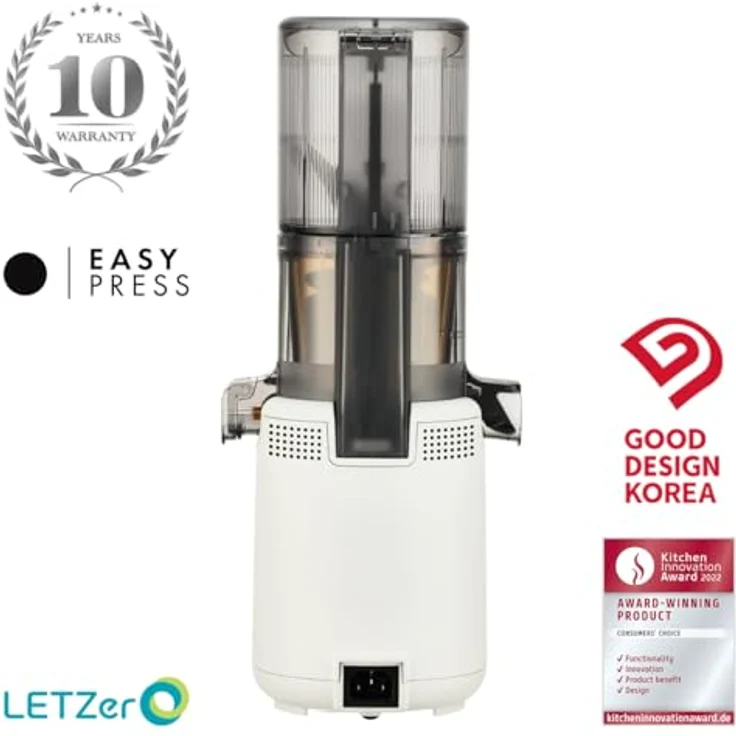 Hurom Slow Juicer H310A, Entsafter mit kompaktem Design und Eiscreme-Funktion, Farbe: Mushroom/Créme – Bild 3