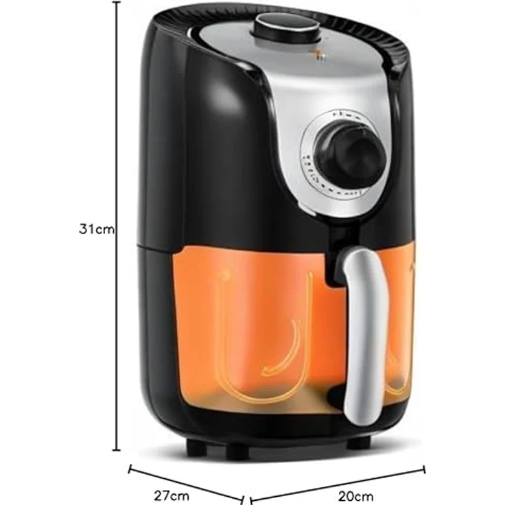 Linsar Mini Heißluftfritteuse, 1,5L, 1000 W, fettfreies Frittieren, Temperaturregelung 80-200°C, spülmaschinengeeignet – Bild 8